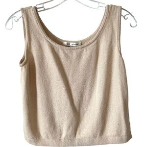 St. John Women's Cream Cropped Tank‎ Sweater in Size S